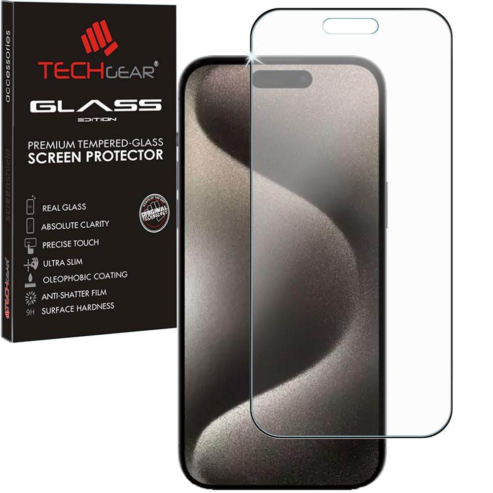 TECHGEAR Anti Glare Screen Protector for iPhone 15 Pro Max - MATTE 3D GLASS Edition Genuine Tempered Glass Full Screen Protector Guard Cover Compatible with iPhone 15 Pro Max 6.7"