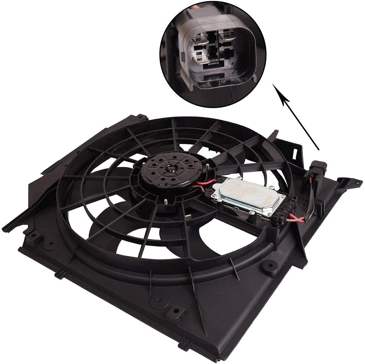 Bapmic 17117561757 Radiator Cooling Fan Assembly for BMW