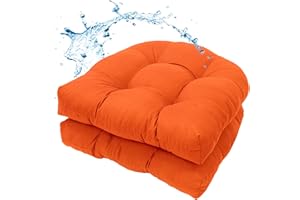 MTMR Water-Repellent Outdoor Chair Cushions Set of 2, 19”X19” Patio Chair Cushions with High Elasticity PP Cotton, Thick Tufted Outdoor Patio Furniture Cushions, Seat Cushions for Outdoor Furniture