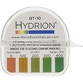Micro Essential Laboratory QT-10 HYDRION Quat 2-Chain Sanitizer Test Paper Roll, 0-400 ppm - Case of 10 Rolls