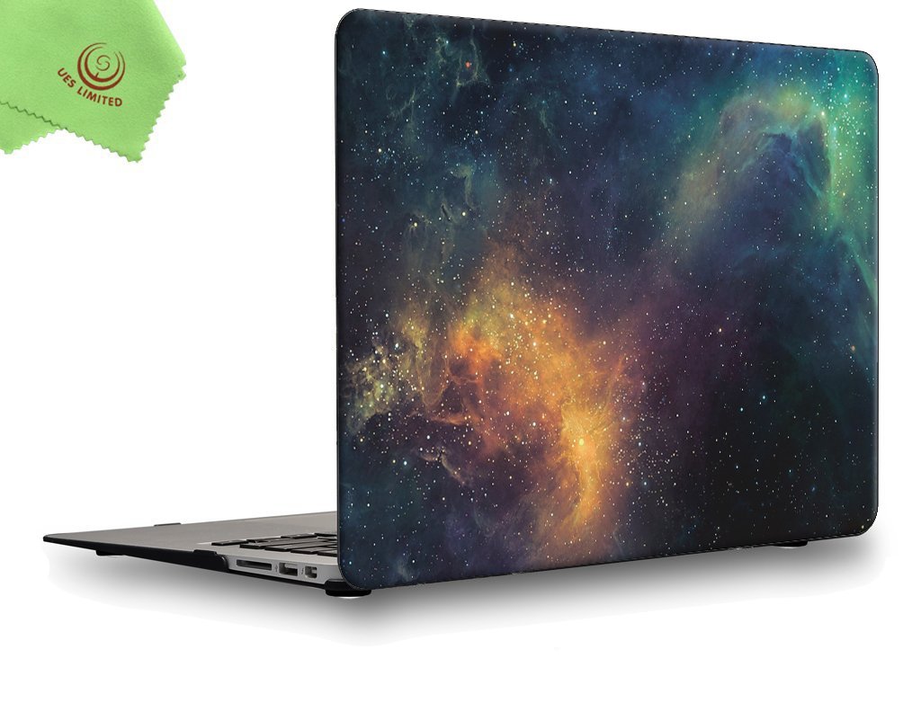 UESWILL Air 13 inch Galaxy Pattern Hard Shell Case Cover Compatible with 2010-2017 MacBook Air 13 inch (Model:A1369/ A1466),Nebula/Green โ image 1