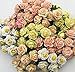 Thai Decorated 100 pcs Mini Paper Flowers Rose Mixed Yellow Color Mulberry Paper Flower 15 mm Scrapbooking Wedding Card Supplies Embellishment Craft Paper Flowers.