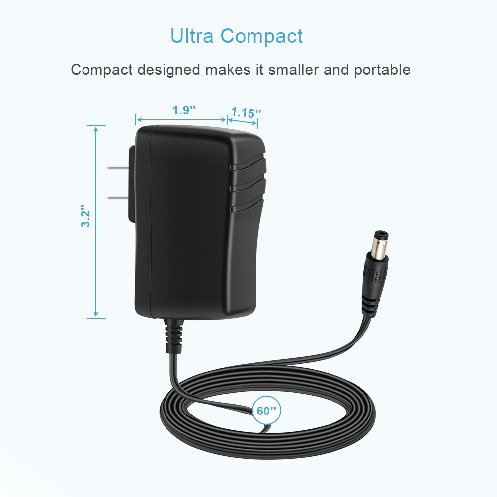 UL Listed] Power Supply 12V 2A/2000mAh Charger, AC to DC Transformer 12V Switching Adapter Cord for LED Strip/ Cabinet light, CCTV, HUB, Electric toys,Router, Speaker, External driver, DVR and more