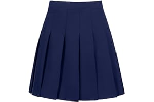 Tivifox Womens Girls Pleated Tennis Skirts High Waisted A-line Skirt School Uniform Athletic Golf Skorts with Shorts,2T-4XL