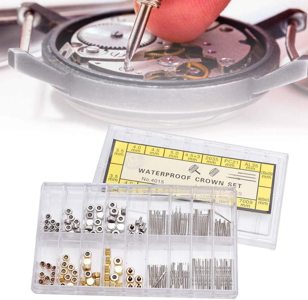 Watch Crown, Stainless Steel Watch Crown Spring Bar Set Watch Repairing Tool Accessory: Home & Kitchen