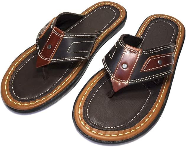 sandalia de couro masculina de dedo