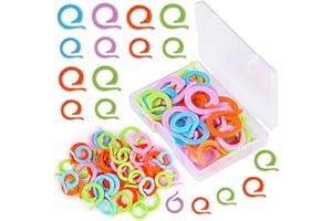 Lokunn 100PCS Stitch Markers for Crocheting, Crochet Stitch Markers Ring for Knitting and Crocheting, Small and Large Locking Markers