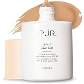P&Uuml;R MINERALS Tinted Sunscreen for Face, 4-in-1 Skin Tint - Broad Spectrum Mineral Sunscreen, SPF 50 - Tinted Facial Moisturizer, Primer &amp; Foundation for Sun Protection - Lightweight, Buildable