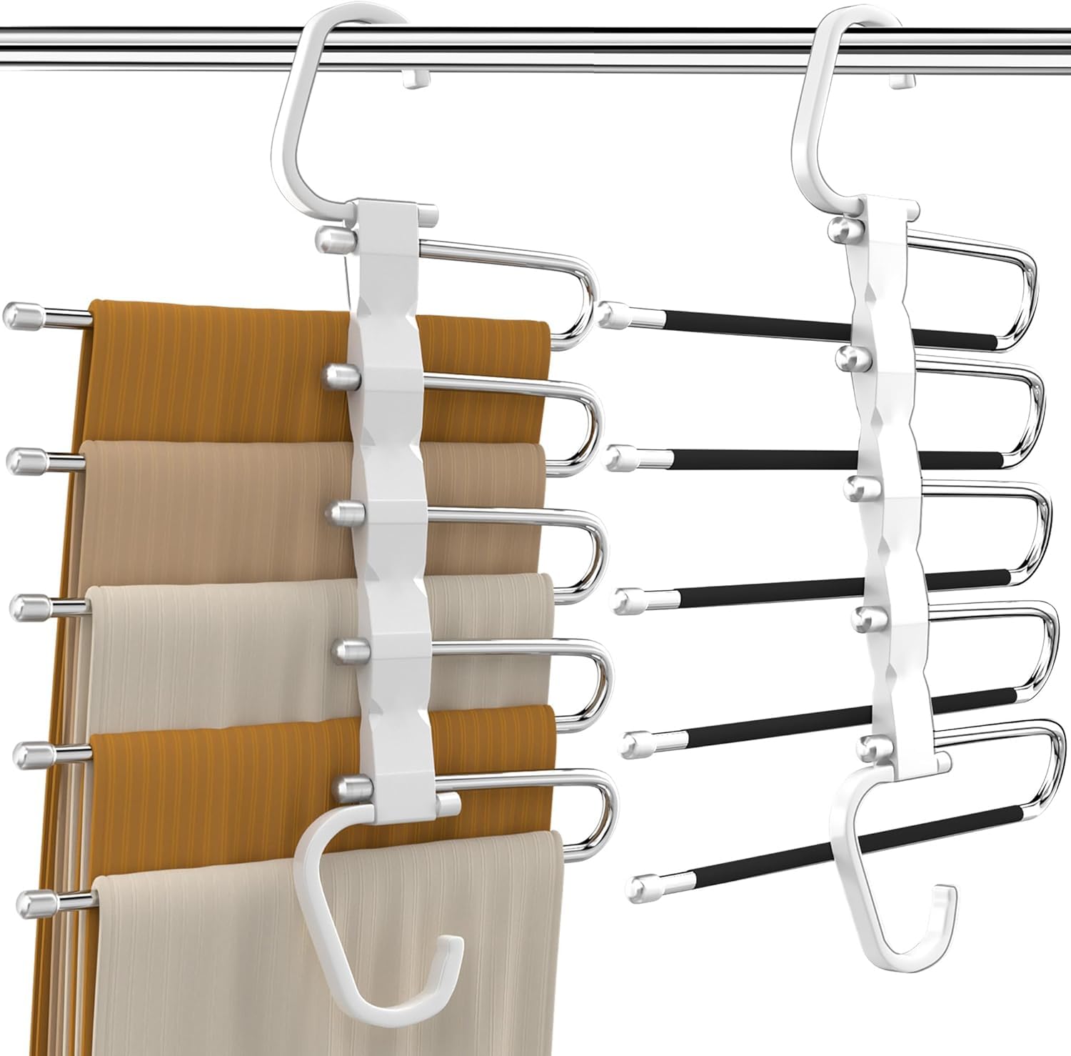 Photo 1 of ***MISSING PIECES*** Pant Hangers Space Saving Jean Hangers -No Wrinkle Clothes Hanger - Closet Organizer and Storage, College Dorm Room Essentials Apartment Must Have - 1 Pack