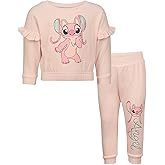 Magic Threadz Disney Clothes Baby Girls Sweatshirt & Pants Set – Marie, Lilo & Stitch, and Minnie Mouse Outfit Set (12M–24M)