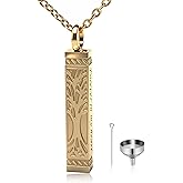 GBAFGLC Tree of Life Urn Necklace for Ashes Cylinder Bar Cremation Jewelry Urn Pendant Memorial Necklace Keepsake Jewelry for Women Men - Forever in my heart