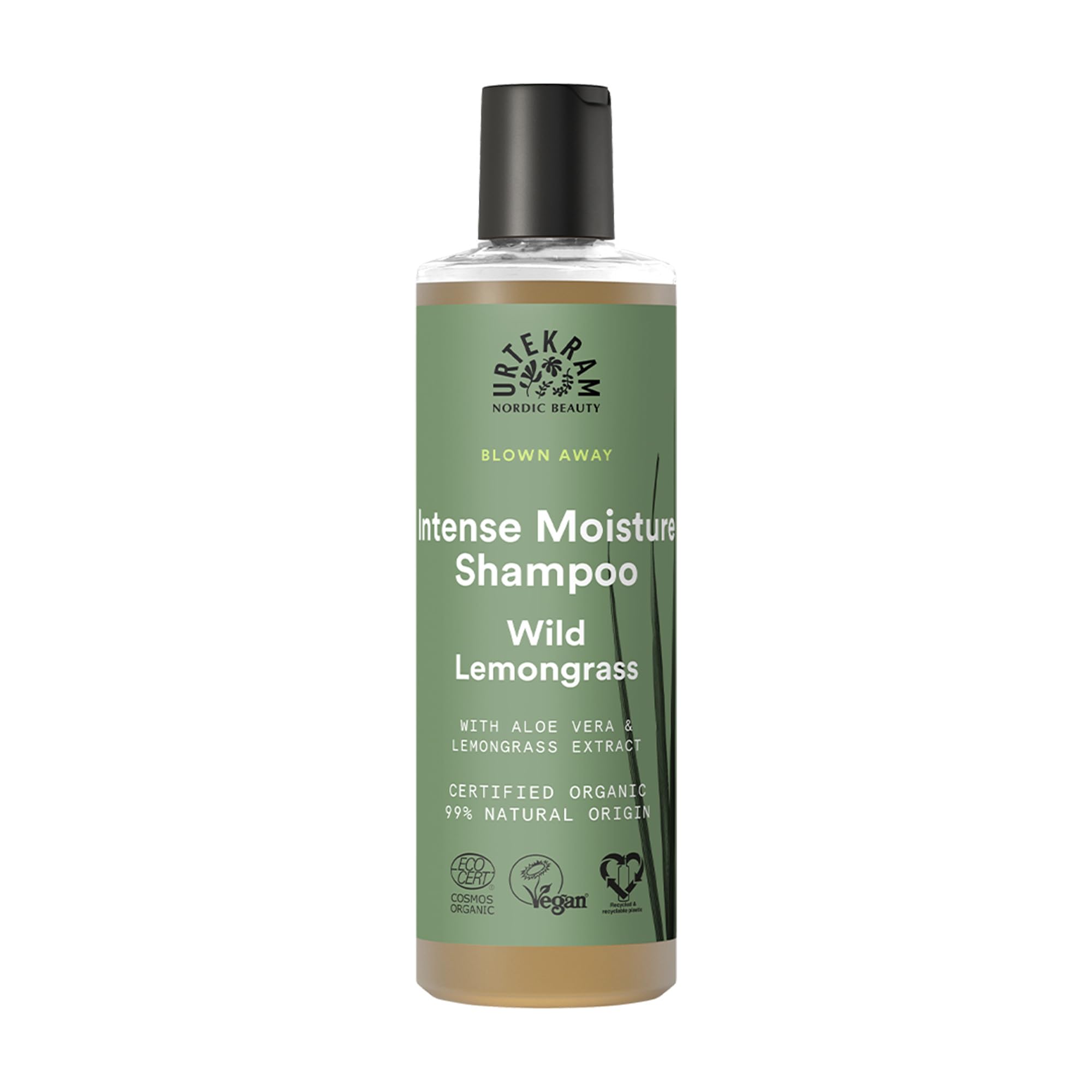 Urtekram Shampoo - Wild Lemongrass - Intense moisture - 250 ml, Vegan, Organic, Natural Origin