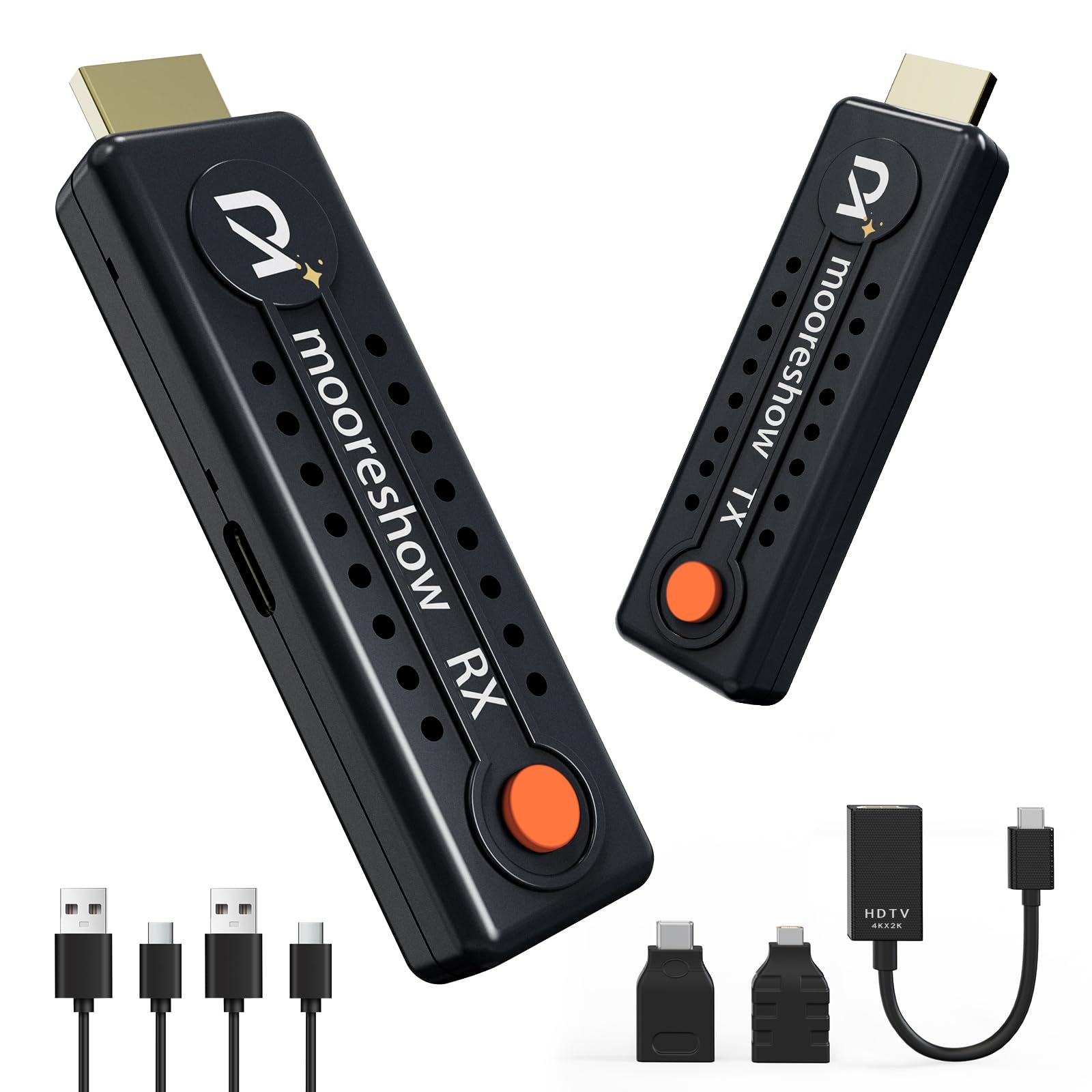 Photo 1 of Wireless HDMI Transmitter and Receiver 328FT/100M,4K Decode 1080P@60Hz Wireless HDMI Extender,Plug and Play Portable 2.4G&5G Dual Band for Streaming Video and Audio to Monitor from Laptop/TV Box