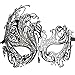 GREATLY Diamante Rhinestone Luxury Venetian Style Metal Filigree Masquerade Mask Prom Ball Dress Sexy Mask For Halloween Mardi Gras Party (Black)
