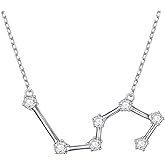 925 Sterling Silver CZ Astrology 12 Constellation Horoscope Sign Astrology Zodiac Star Necklace Birthday Jewelry for Women,18-20 inch