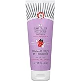 First Aid Beauty - KP Bump Eraser Body Scrub with 10% AHA, Keratosis Pilaris Exfoliator with Glycolic and Lactic acids, Helps Reduce Chicken Skin Bumps, Safe for Sensitive Skin, Strawberry Scent, 8 oz