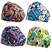 kilofly 4pc Women's Adjustable Scrub Cap Sweatband Bouffant Hats Value Set