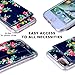 iPhone 7 Case, Tripky iPhone 7 Flower Floral Flip Folio Wallet Cases PU Leather Magnetic Holster Phone Case for iPhone 7 (4.7-inch) with [kickstand] [3 Credit Card Slots](Navy Blue&Red Flower)