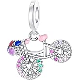 GOINEVA Bike Dangle Charm 925 Sterling Silver Charm Fits Women's Charm Bracelet & Necklace Jewelry Gifts for Women