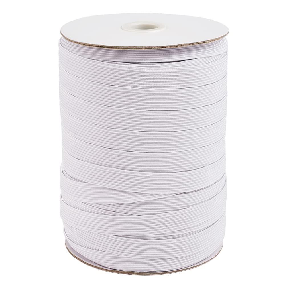 Bestewelry 1/2 Inch Wide Flat Elastic Bands White Elastic Cord Waistband Tape Sewing Ribbon for Headbands Clothes Sewing Craft Making