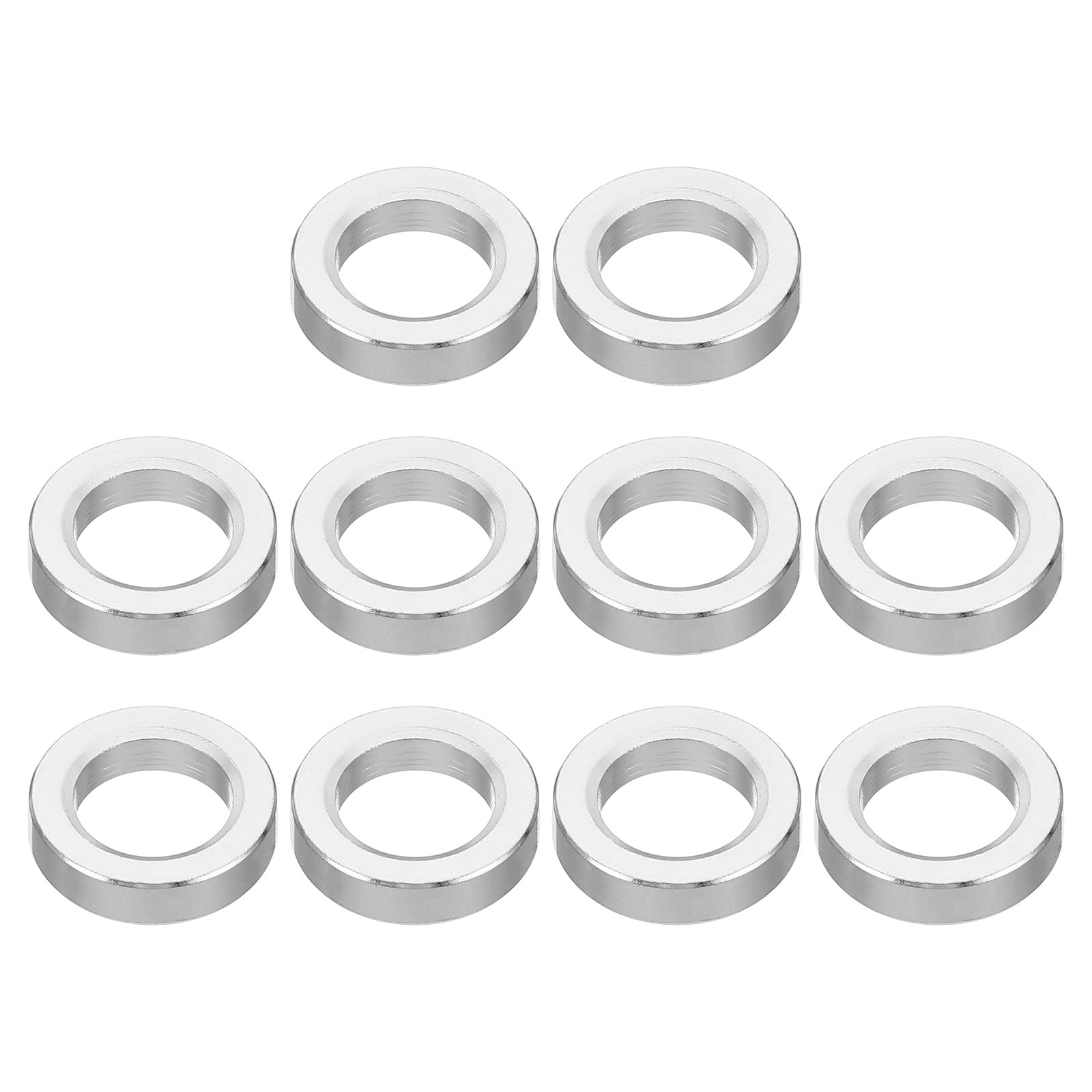 PATIKIL M10 Aluminum Spacers,10 Pcs Metal Spacer Aluminum Round 10.2mm ID x 16mm OD x 4mm L Thickness Aluminum Spacer Screw Standoff for 3/8" M10 Screw Bolt