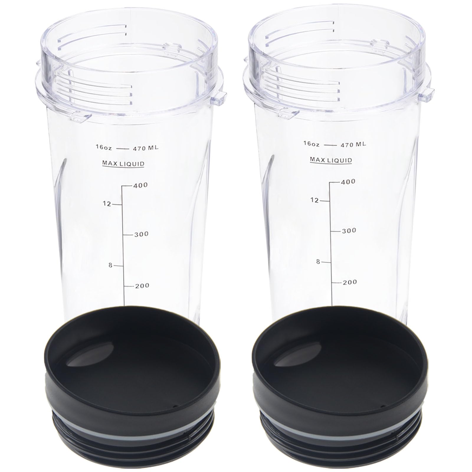 Replacement 16oz Blender Cups for Ninja BL660 BL770 QB3001SS, Single Serve blender 16-Ounce Cups Replacement Parts for Ninja Blender with Lid, fit Ninja BL780 BL810 BL820 BL830 QB3000 QB3000QBK QB3004