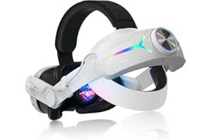 Orzero Head Strap accessories compatible for Quest 3 with Extended 8000mah Battery Pack, Fast charging 9V 2A Extended Gaming Time with RGB Light - White