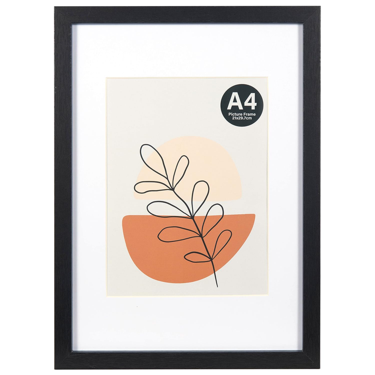 KAIWIN Picture Frame Black A4(21x30cm) - 15x20cm with Mat, photo frame with acrylic glass for hanging and standing, for photos, posters, puzzles| poster frame | a4 picture frame