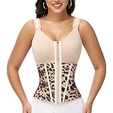 SHAPSHE Waist Trainer Corset for Women Tummy Control Sport Workout Body Shaper Vest for Women Postpartum Gym Zipper and Hooks