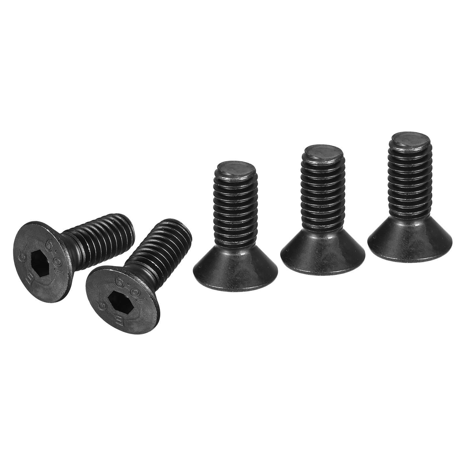 DTGN 3/8-16x1" Flat Head Socket Cap Screws, 10 Pack Hex Socket Flat Head Screws Carbon Steel Black Oxide, Full Thread, Countersunk Bolts