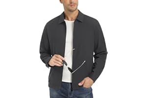 EKLENTSON Mens Lightweight Jackets Water Resistant Full Zip Golf Wind Breaker Jackets with Zip Pockets