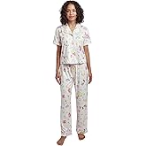 Bioworld Hello Kitty & Friends All-Over Print Women's Button-Down Shirt And Pants 2-Piece Pajama Set