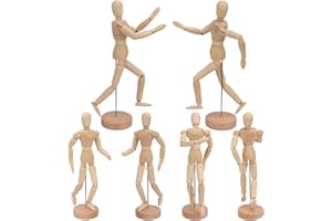 Geytetqi 8 Pack 8 Inch Posable Art Figure Model, Wooden Mannequin, Natural Flexible Drawing Mannequin for Artists, Art Mannequin for Sketching, Painting & Posable Figure Design