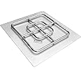 onlyfire Stainless Steel Square Fire Pit Flat Pan with Burner Ring Assembly, 18-Inch