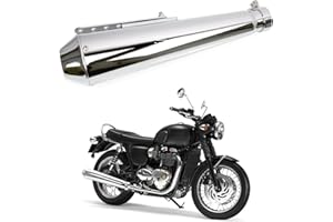 Sporacingrts Stainless Steel Motorcycle Exhaust Muffler Silencer Pipe Inlet 1.46 1.54 1.65 1.77Inch Motorcycle Exhaust with Moveable DB Killer for Dirt Bike Street Bike Scooter(Silver)