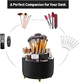 Marbrasse 360 Degree Rotating Desk Organizer with 5 Compartments Dark view 6