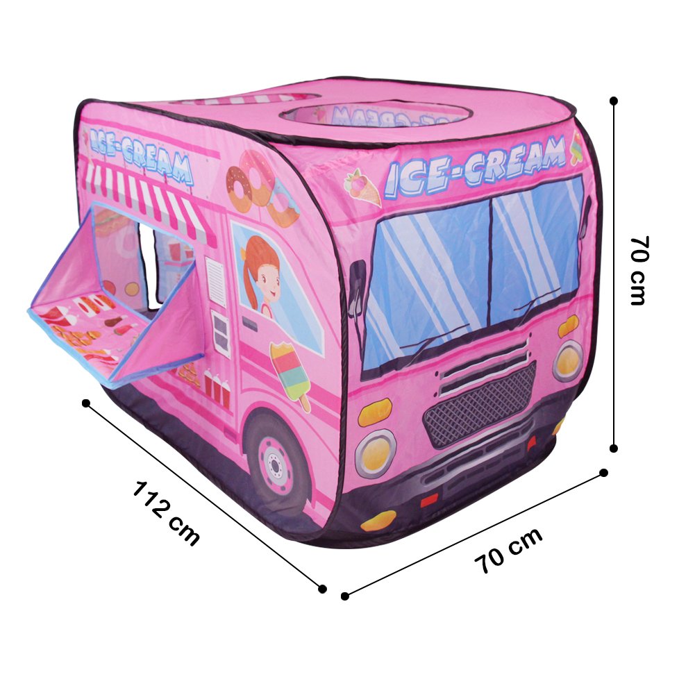 Nuheby Tente Enfant Tente Maison Exterieur Intérieur Jeu de Plein Air et Sport Tente Pliante Facile avec Sac de Rangement Portable Bonbons à la Crème Glacée Véhicule Playhouse Enfant 3 4 5 6 7 Ans