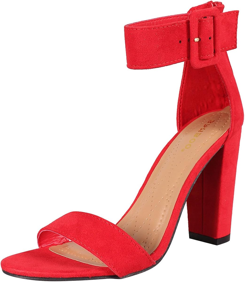 BAMBOO Frenzy 60S Red Heeled Sandals