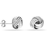 LeCalla 925 Sterling Silver Knot Stud Earrings Jewelry | Italian Design Love Knot Stud Earring | Celtic Knot Stud Earrings for Women