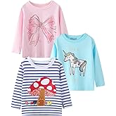 MSSMART Toddler Girl Long Sleeve T-Shirts Kids Cotton Fall Top Crewneck Clothes 2-7 Years