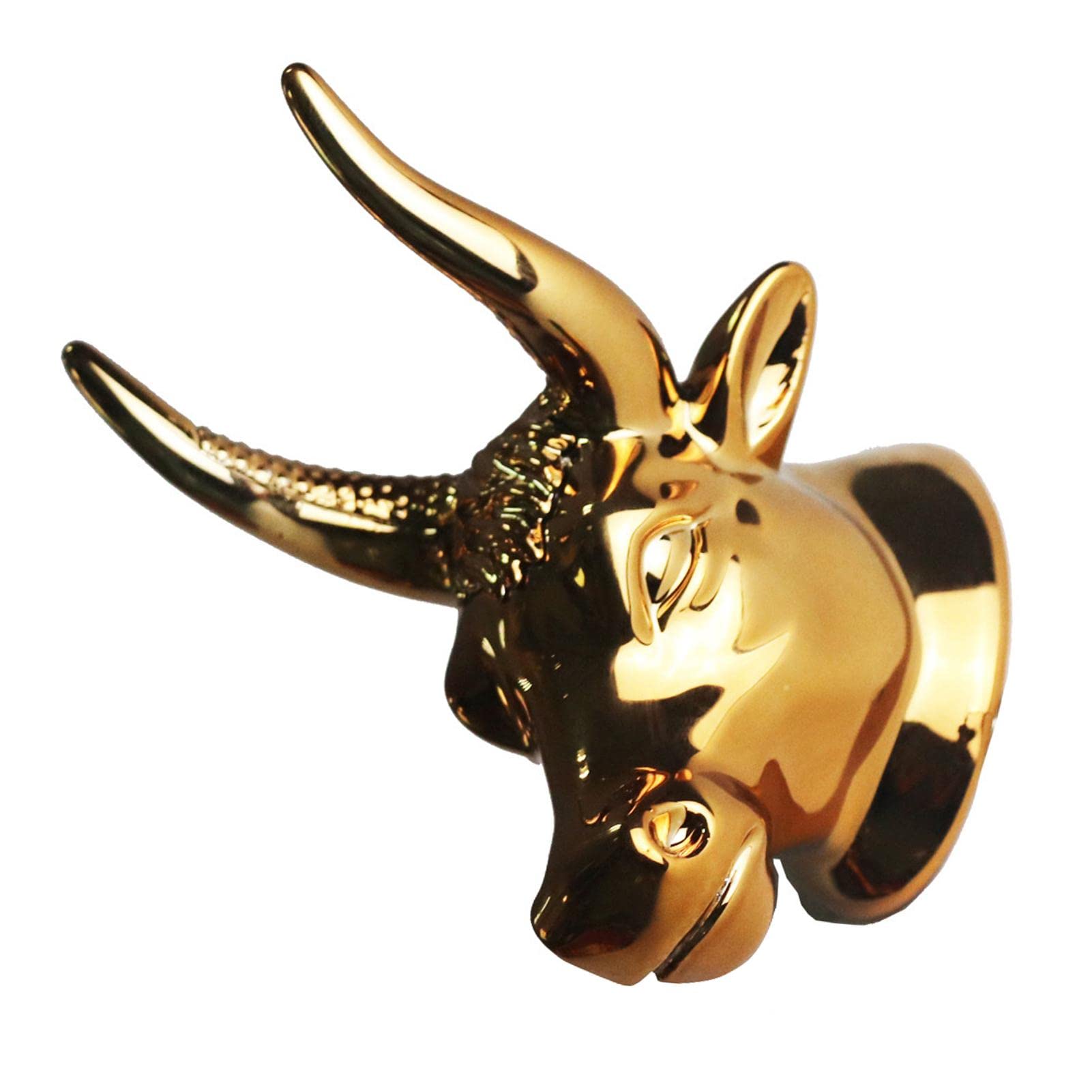 Guitar Wall Mount Hanger, Home Protective Holder Storage Holder Art Bull Head Guitar Stand, Guitar Holder Stand, Protective Art Wall Mounted Bass Ukulele Bull Head Guitar Holder Accessories(Gold)