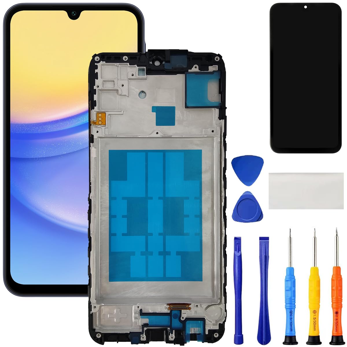 for Samsung A15 5G Screen Replacement for Samsung Galaxy A15 Screen Replacement with Frame for Samsung A15 4G A155 / 5G A156u A156w s156vl LCD Touch Display digitizer Assembly with Repair Kits