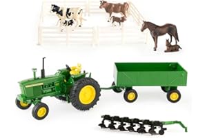 TOMY John Deere Farm Toy Playset - 1:32 Scale - Includes Die-Cast Tractor Toy, Farm Animal Toys, and Farming Accessories - Toddler Toys Ages 3 Years and Up