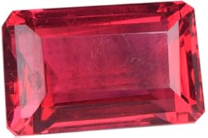 GEMHUB 44.00 Ct Pink Tourmaline Loose Gemstones Emerald Cut Natural Crystals for Jewelry Making Women’s Accessories