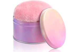 WSYUB Powder Puff, 5.12 Inch Powder Puff for Body Powder, Large Loose Soft Velour Body Powder Puff and Container