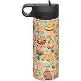 Capybara Gifts Tumbler Water Bottle Capibara Stainless Steel Vacuum Insulated Bottle 18 Oz