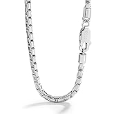 Fashion Men 925 Sterling Silver Necklace Italy 5MM Square Rolo Link Round Box Chain Chokers 18 "20" 22 "24" 26 " Fine Jewelry Gift (20 inches)