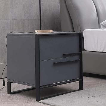 Amazon Com Lf Post Modern Bedside Table Simple Storage Cabinet Bedroom Bedside Small Cabinet Luxury Nordic Stainless Steel Side Cabinet Color C Furniture Decor