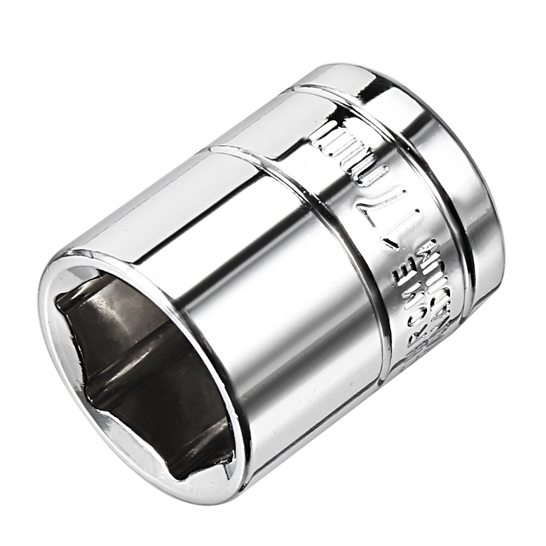 Sourcingmap 3/8-Inch Drive 17mm 6-Point Shallow Socket, Metric, Cr-V