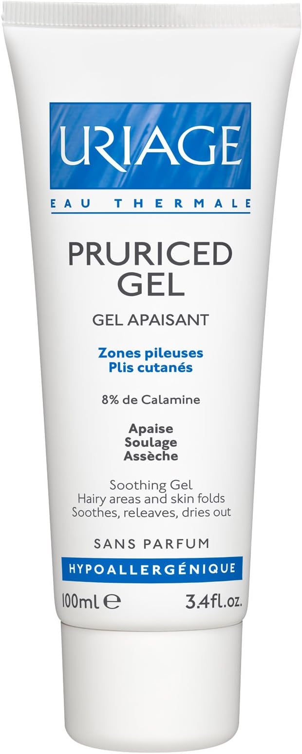 Uriage Pruriced Gel Soothing Cream for Hairy Areas and Skin Folds, Irritated, Damaged and Rough Skin, Tingling and Feeling of Discomfort 100 Ml